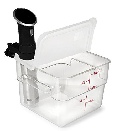 EVERIE Collapsible Hinged Sous Vide Lid Compatible with Anova Culinary Precision Cookers and Cambro 12 Quart Sous Vide Container (Does Not Fit Rubbermaid), Corner Mount
