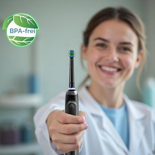 16 stück Aufsteckbürsten Kompatibel mit Braun Oral B Zahnbürste, Schwarz