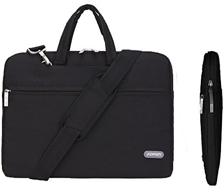 Shoulder Macbook Case,Animov Multi-functional Laptop Shoulder Bag Briefcase Carry Case for 15-15.6 inch Laptop Notebook MacBook Pro/Pro Retina Display Chromebook with Handle and Pockets - Black