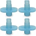 Buon Bambini Soft Sip Baby Food Pouch Toppers, 100% Silicone, Aqua - Blue, 4 Pack, Ideal for Homemade, Chunkier Baby Foods