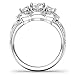 Metal Factory Sz 7 Sterling Silver 925 3 Stone CZ Cubic Zirconia Halo Engagement Ring