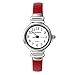 Top Plaza Kids Girls Casual Chic Simple Arabic Numeral Bangle Cuff Bracelet Analog Quartz Watch for Small Wrist,5.5 Inches,Red