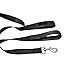 Houseables Extra Long Dog Leash, Double Handle, Dual Padded Grip, 8 ft Length, Black, Heavy Duty, Large/Medium Dogs, 2 Handles, Greater Control Safety Training, Protect Dog in Traffic