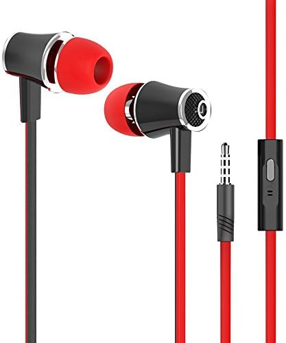 Santeck(TM) Stylish Flat Cable Noise isolating in-ear headphones with Mic for iPhone iPad iPod Android and More