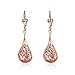 Rose Gold Filigree Teardrop Leverback Earrings (Filigree Teardrop)