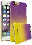 iPhone 6 Plus / 6s Plus Case, Bastex Slim Fit Transparent Fade Purple to Yellow Hard Plastic Snap-On Case Cover with LED Flash Function for Apple iPhone 6 Plus 5.5