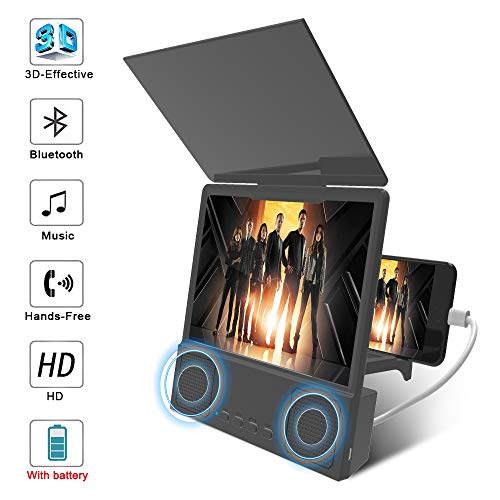 GLISTON 8'' 3D Phone Screen Enlarger with Bluetooth Speaker, Screen