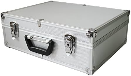 Kscase Tool Case Aluminium Tool Case For Instrument And Technical Equipment with Adjustable Foam Interior L x W x H 455X330X155 MM Silver