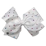 JoJo Siwa Large White Bow with Pastel Rhinestones