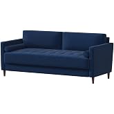 Studio Living&reg; Lexington 75.6" Sofa, Mid-Century Modern, Pocket Coil Comfort, Easy Assembly, Woven Fabric, Navy Blue
