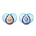 Tommee Tippee Every Day Pacifiers, Symmetrical Design, BPA-Free Silicone Binkies, 6-18m, 2-Count, Colors and Designs Vary