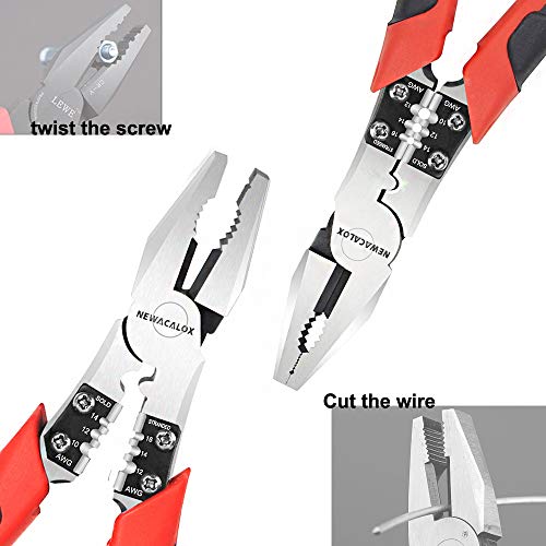 Industrial Compound action Plier Set, NEWACALOX 3pcs Heavy Duty