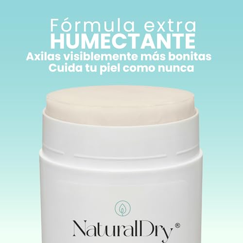 NaturalDry Desodorante Natural EXTRA PROTECCION | Delicioso aroma Romero | Sin Clorhidrato de Aluminio | Con Piedra de alumbre en polvo| No macha la ropa | NO ES ANTITRANSPIRANTE | Neutraliza el mal olor hasta 24 Horas | 50 G | (Pack de 2)
