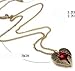 Angel Brand Vintage jewelry red gemstone heart love pendant long chain necklace Angel Wing Red, Free