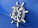Hampton Nautical  Rustic Dark Blue and White Ship Wheel, 12
