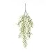 Miracliy 2.6FT Artificial Hanging Vine String Plant Garland Fake Flowers Greenery Plants for Home Garden Wall Decoration, Pack of 2 (White)
