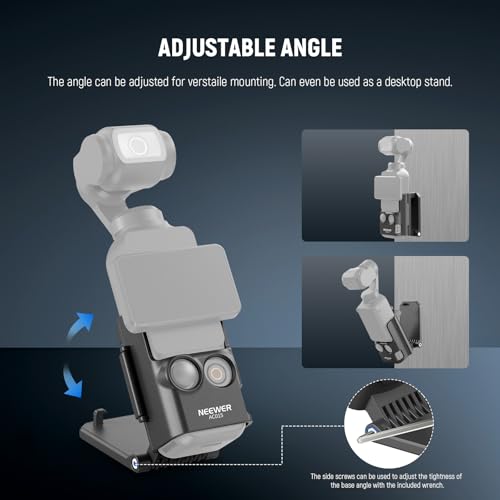 NEEWER Magnetic Mount Stand Compatible with DJI Osmo Pocket 3, 180° Adjustable Lightweight Mini Camera Holder, Multifunctional Accessories Expansion Adapter Bracket for Pocket 3 Battery Handle, AC015