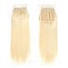 FASHION QUEEN HAIR 613 Closure 14 Inch Straight 613 Blonde Closure 100% Human Hair 8A Brazilian Straight 613 Lace Closure 4x4 Free Part 130% Density Closure Only Honey Blonde Frontal for Black Women