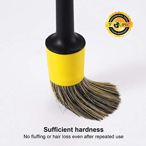 TOPEC Car Detail Brushes Kit, Automotive Detail Brush Set (5+1) for Car Motorcycle to Clean Wheels Dashboard, Interior, Exterior, Leather, Air Vents, Emblems.