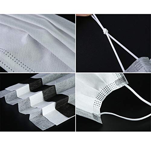 Crytech 50 Pcs Charcoal Activated Carbon Face Mask 4Ply Disposable