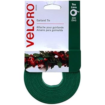 VELCRO Brand - Holiday Garland Ties - 30' x 1/2" Roll - Green
