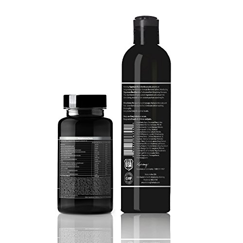 FREE SHIPPING Black Bottle Mens Ketoconazole Shampoo & Hair Growth Support Vitamins Anti Hair