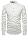NEARKIN (NKNKN350) Beloved Men Henley Neck Long Sleeve Daily Look Linen Shirts IVORY US S(Tag size S)