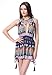 Moxeay Women Bohemian Printed Deep V-Neck Backless Romper (M/6)