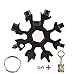 NEW Stainless Steel Snowflake Multi-Tool,18-in-1 Easy N Genius for Portable Keychain screwdriver Bottle opener Pocket Father'day Gift Incredible Tool Bicycle and Outdoor Camping EDC Tools (Black)