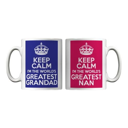 Keep Calm I'm The World's Greatest Nan & Grandad Mug Set by MugBug