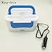 Wang-Data Portable 12V Car Use Electric Heating Lunch Box Bento Meal Heater Food Warmer 45W Blue