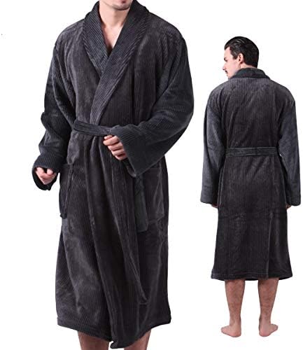 ALL AOER Mens Bathrobe Terry Cloth - Big Tall Sleepwear Nightwear Robes for Men Lightweight