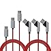 USB Type C Cable, BYZ 3 Pack 6ft Nylon Braided USB Type C Charging Cable Red