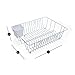 Smart Design Dish Drainer Rack - Large - In Sink or Counter Drying - Steel Metal Wire - Cutlery, Plates, Dishes, Cups, Silverware Organization - Kitchen (White - 17.5 x 5.5 Inch)