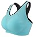 YAHA Women’s Sports Bra Racerback Yoga Workout Bra (L, Blue)