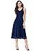 Noctflos Women‘s Floral Lace Plus Size Midi Cocktail Dress for Wedding Guest Navy