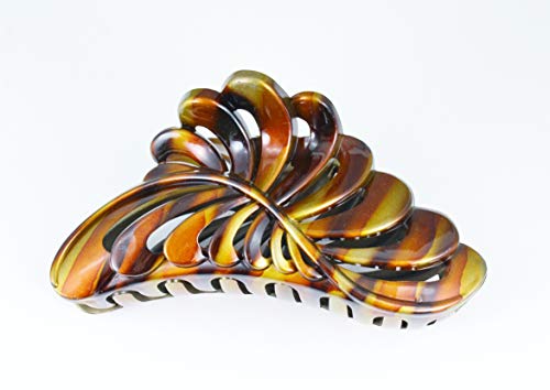 orange Tie Dye huge jaw clip plastic 4.75