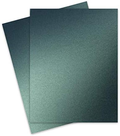 Shimmer Green Moss 8-1/2-x-11 Cardstock Paper 25-pk - PaperPapers 2pBasics 290 GSM (107lb Cover) Letter Size Card Stock Paper - Business, Card Making, Designers, Professional and DIY Projects