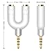 AFUNTA Auxiliary 3.5mm Jack Splitter Kit, U Shape, White
