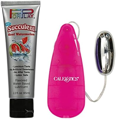 ForPlay Succulent Edible Kool Watermelon Light Warming Flavored Lubricant with Free Teardrop Silver Bullet - Best Sex Personal Lube &amp; Oral Sex Gel for Men, Women &amp; Couples Sugar Free 2.2 Oz