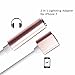 Cell Connectors 2 in 1 Lightning Adapter for iPhone 7/7 Plus, Cell Connectors Lightning Charger and 3.5mm Earphone Stereo Jack Cable Adapter for iPhone 7/7 Plus/6S/6/5S/5, No Music Control, Rose Gold