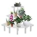 3 Tier Plant Flower Stand Rack Shelf Corner Flower Pot Stand Durable Natural Pine Wood Garden Rack Plant Display Shelf(White)thumb 1