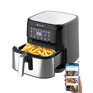 Proscenic-T21-Smart-WiFi-Air-Fryer-55L-for-Home-Multi-Functions-Digital-Touchscreen-1700W-Electric-Airfryer-Oilless-Cooker-Works-with-Alexa-Google-Assistant-APP-Online-Recipes-Easy-Cook Proscenic T21 Air Fryer, 5.5L Air Fryers for Home Use, 8 Presets, LED Onetouch Screen, 100+ Recipes Online, Low Fat…