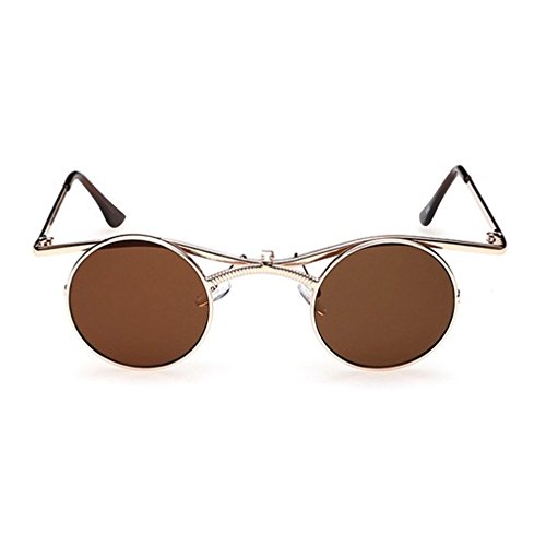 G&T 2016 New Womens And Mens Fashion Retro Metal Frame Uv Protection Round Sunglasses(C7)