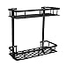 GERUIKE Bathroom Shelf 2-Tier, Square Shower Caddy Basket Wall Mounted Space Aluminum Shower Storage Organizer Rack Adhesive No Rust No Damage, Black