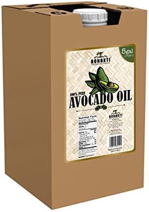 Donoxti 100% Pure All-Natural Non-GMO Bulk Avocado Oil, High Heat Cooking, Frying, 4.5 Gallon (576 oz) Jug