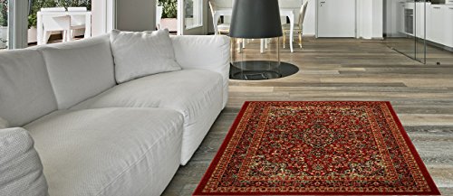 Maxy Home Hamam Traditional Multicolor 5 ft. x 6 ft. 6 in. Rubber Backed Area Rug