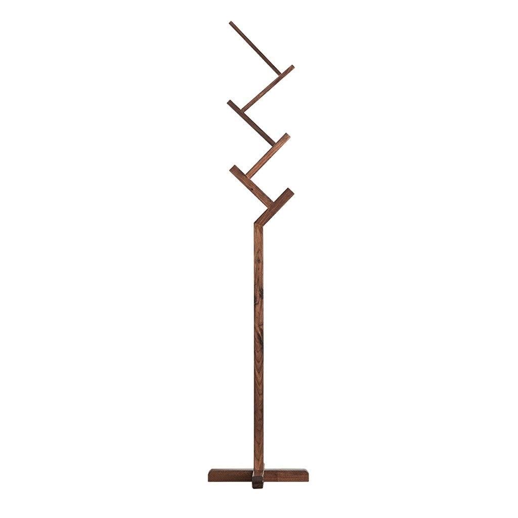 Best Gold Metal Walnut Wood Hall Tree Coat Hat Rack