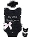 Little Fancy 3 Pieces Baby Girls' Lace Tutu Dress Bodysuit with Headband and Foot Jewelry (3-6 Months)