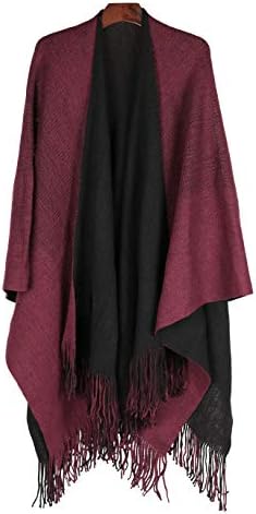 Karla Hanson Reversible Knit Poncho Shawl